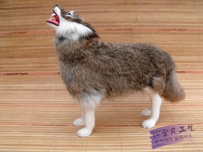 

creative simulaiton wolf toy Luxury furnishing article swolf model doll gift about 30x10x25cm 0574