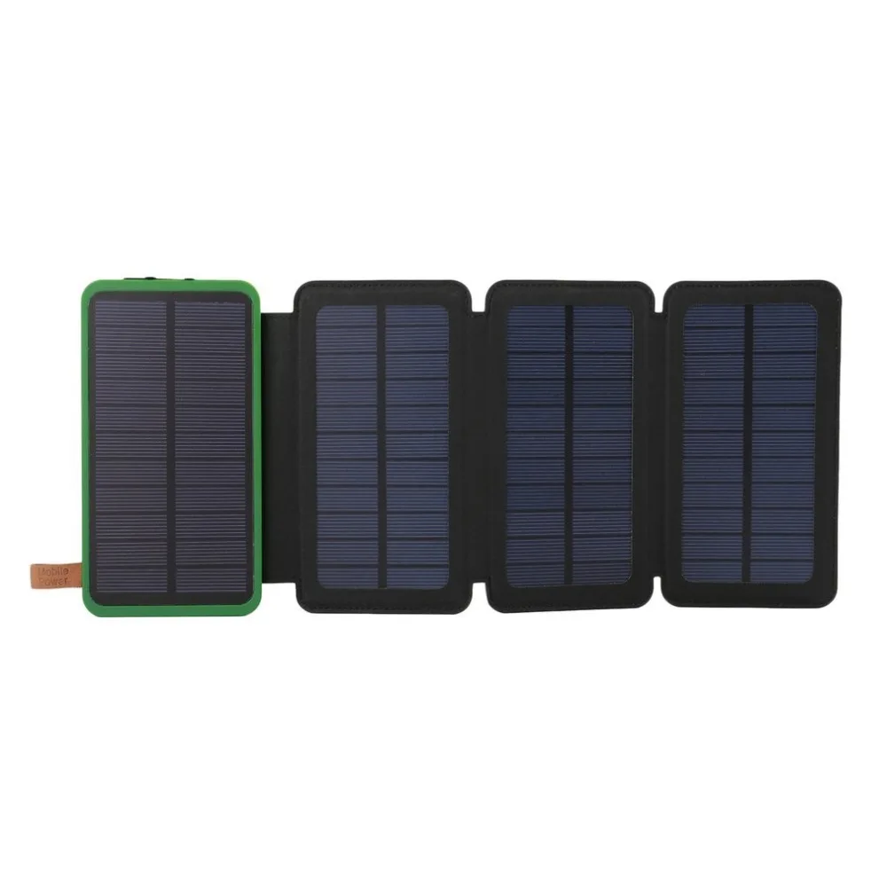 Солнечный внешний аккумулятор водонепроницаемый 30000 mAh три раза банк питания портативное зарядное устройство источник питания с кемпингом свет для мобильного телефона