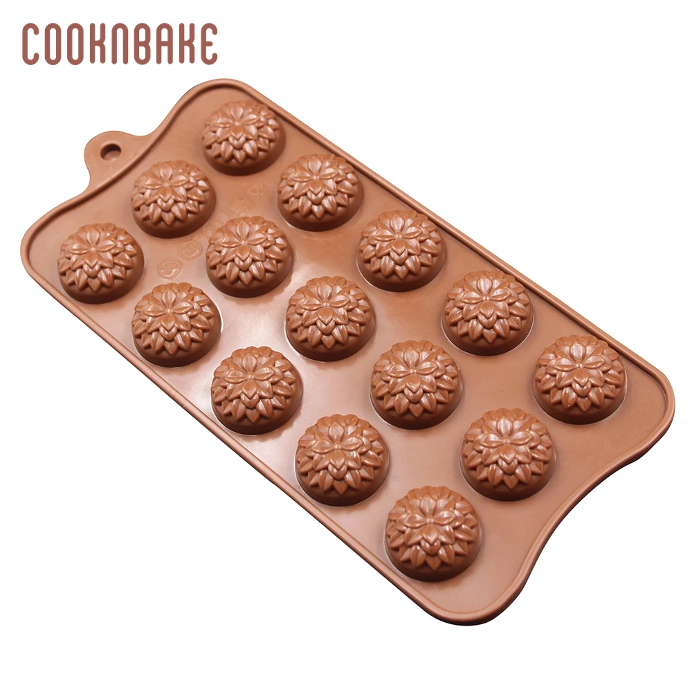 COOKNBAKE silicone chocolate molds flower design ice candy gummy jello mold soap pudding pastry mold cake decorating bake tool