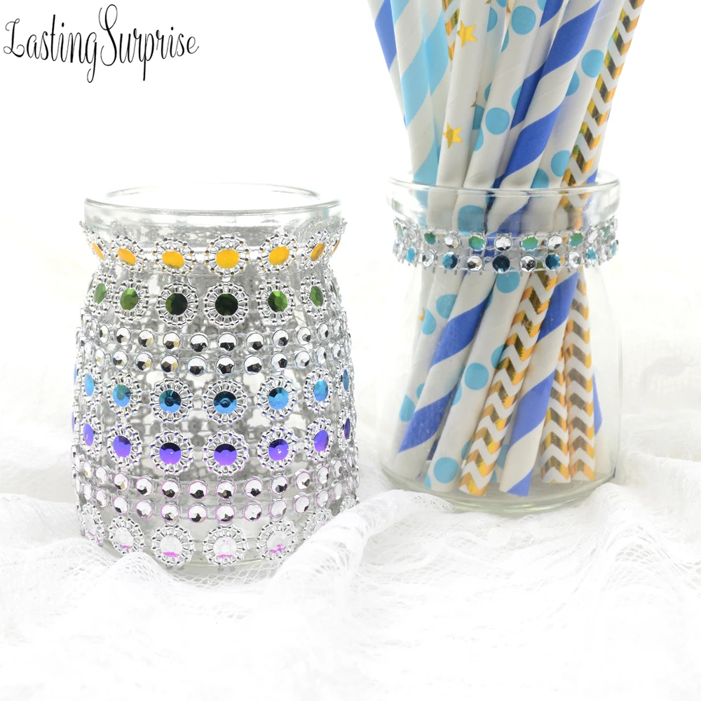 1 ярд красочная блестящая Алмазная сетка оберточная лента Серебряная сетчатая