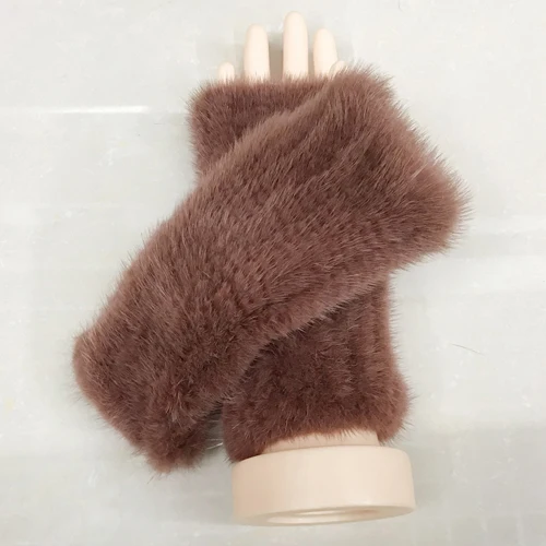 khaki Популярные перчатки из натурального меха норки лучшие эластичные модные женские вязаные варежки из натурального меха норки новые женские перчатки из натурального меха норки - Цвет: khaki