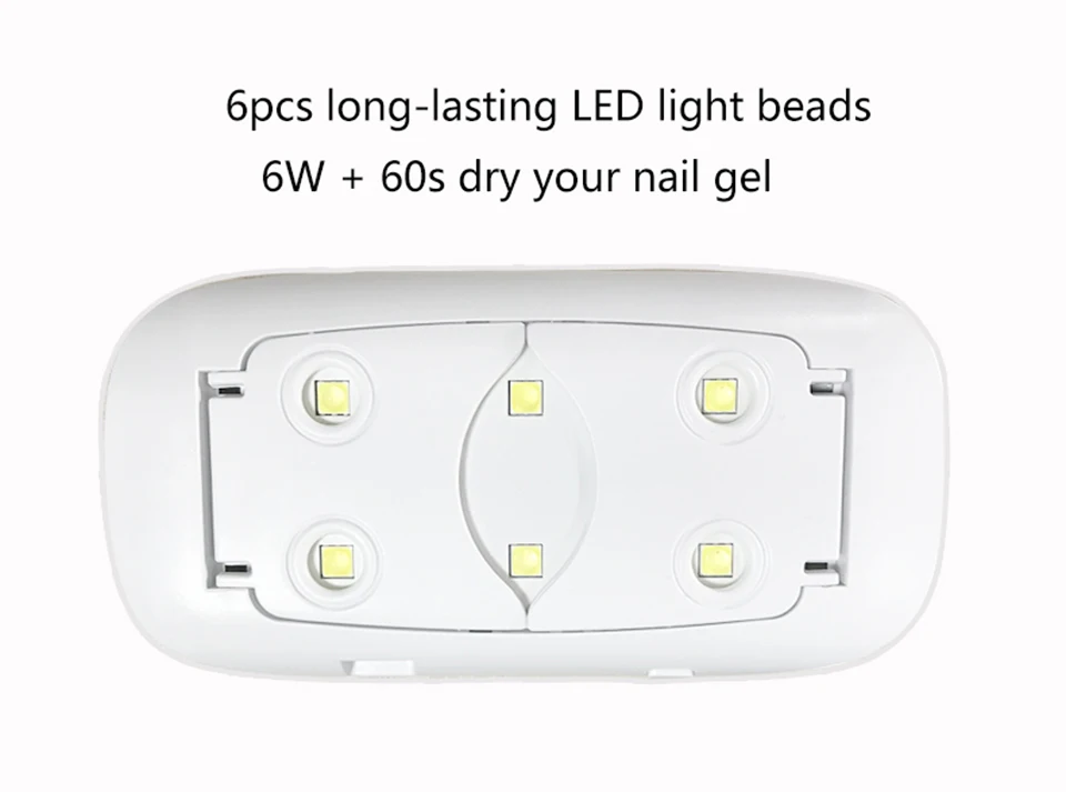 RS NAIL 6W UV LED Lamp Nail Dryer Portable USB Cable for Primer Gift Home Use Nail Gel Polish Dryer Lamp For For Nails Art Tool