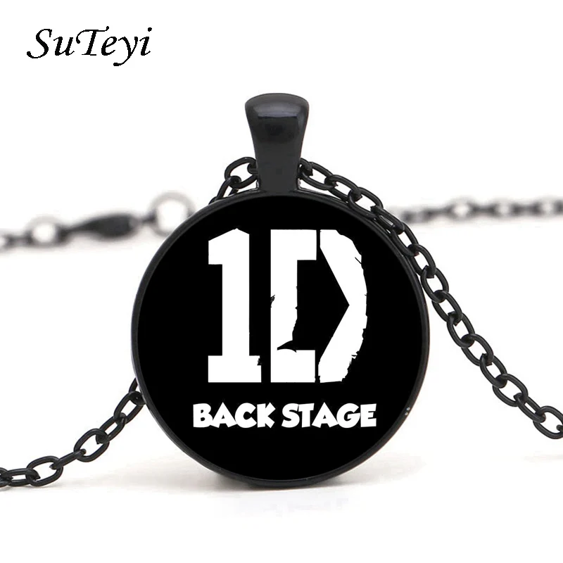 Модный Круглый бижутерия со стеклянными кабошонами One Direction ID массивные ожерелья