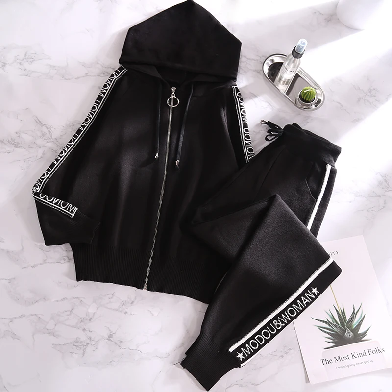 ALPHALMODA 2018 новые женские трикотажные спортивные костюмы с длинным рукавом Bf стиль