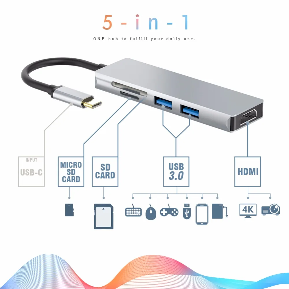 USB C 3 1 type c адаптер 5 в usb-c к hdmi для MacBook Pro chromebook note 8 thunderbol samsung galaxy s9 | Электроника