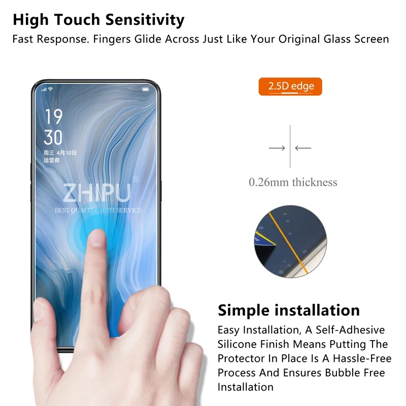 Закаленное стекло для OPPO Reno 10X 2 шт. защита экрана 2.5D 9H закаленное Защитная пленка