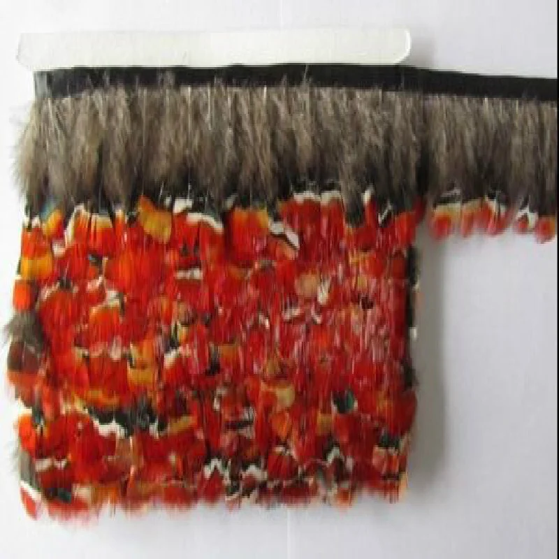 2 ярда/партия красные Ленточные перья с бахромой|ribbon tweeter|ribbon lotribbon woven |