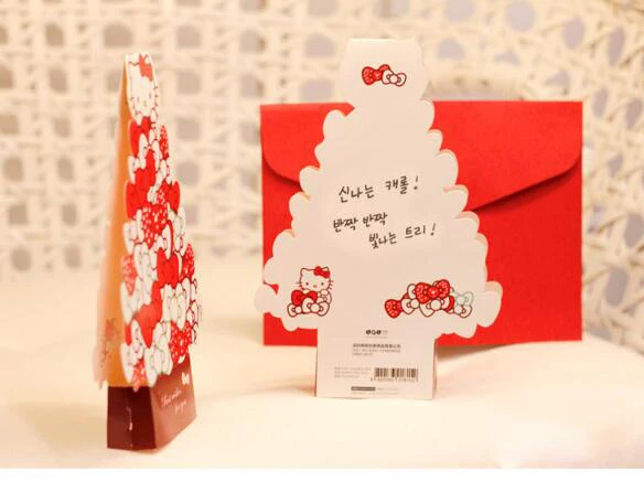 Рождество День рождения жесткая бумага конверты приглашения карты стерео