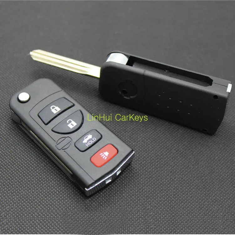 

PINECONE for NISSAN Livina X-Trail Gennis Tiida Sylphy Key Case 4 Buttons Uncut Blade Modified Remote Blank Key Shell 1 PC