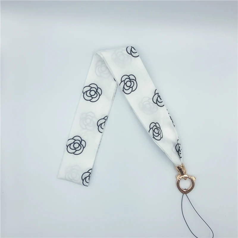 Female Fashion Silk Lanyard Wide Neck Fresh Fabric Neck Straps For Keys ID Card Gym Phone Straps USB Badge Holder DIY Hang Rope