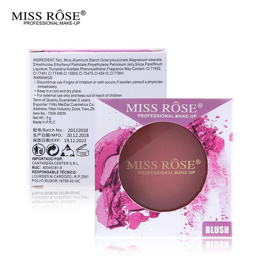 Miss Rose, 12 цветов, Обнаженная Роза, для лица, запеченные для щек, румяна, палитра, минеральная пудра, комплект румян, макияж, натуральный бронзер, румяна, косметика