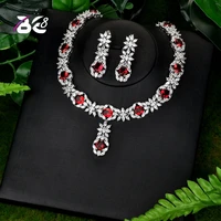 be 8 exquisite cz wedding party jewelry set water drop design high quality bridal necklace earring dubai jewelry s128