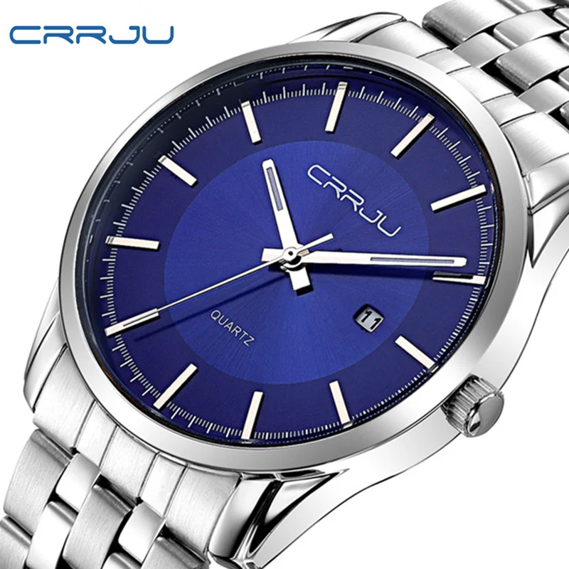 Часы Reloj Hombre CRRJU мужские топовые брендовые Роскошные наручные часы кварцевые с