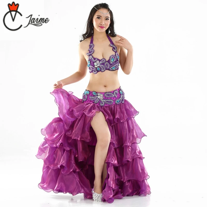 

Belly Dance Costumes Performance Professional Orient Dance wear Pile skirt Egypt Women 2 pcs/set Bra Skirt