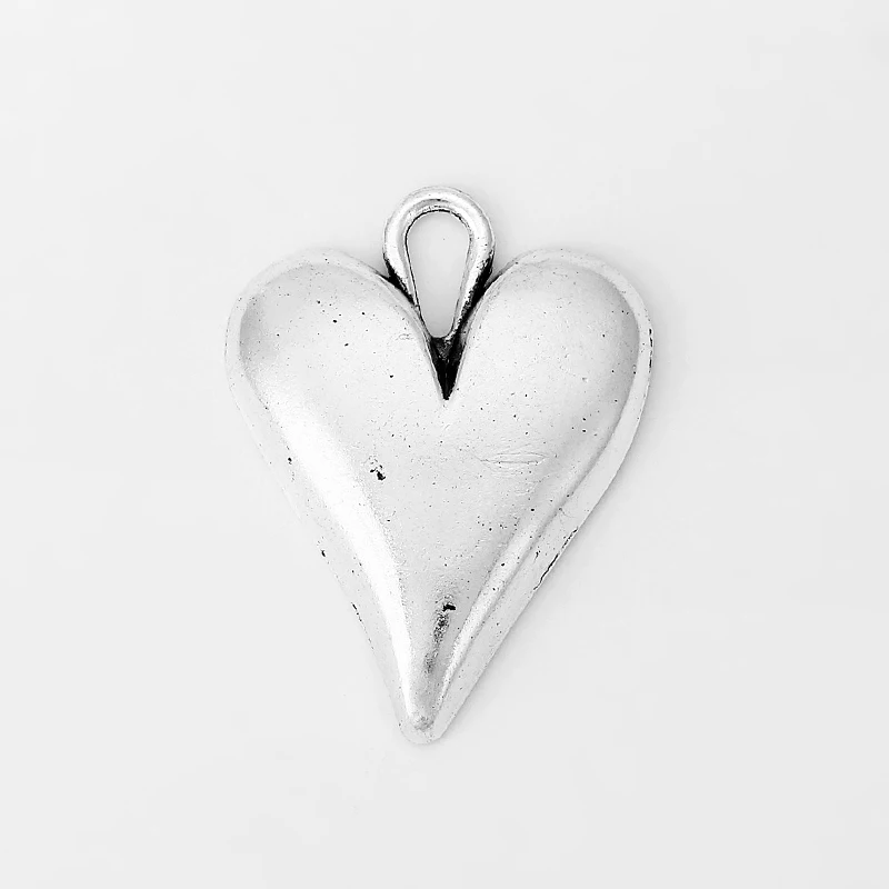 10 шт. античное серебро Мини Твердые lovingHeart Подвески кулон для ожерелья ювелирных изделий материал 38x28 мм