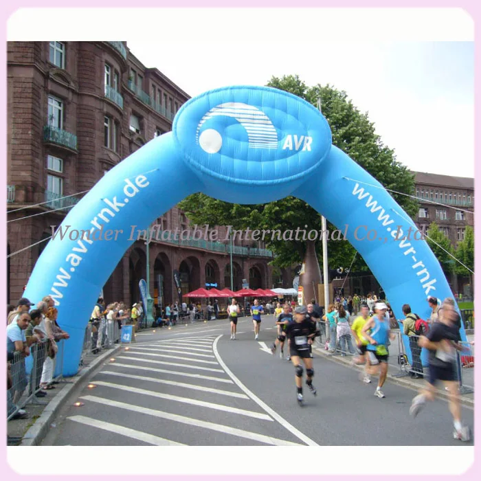 

Free logo special sky blue inflatable advertising arch with 380W fan