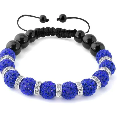 High Quality 10mm white black multicolor Micro Pave Disco bead Bracelet jewelry crystal j535 | Украшения и аксессуары