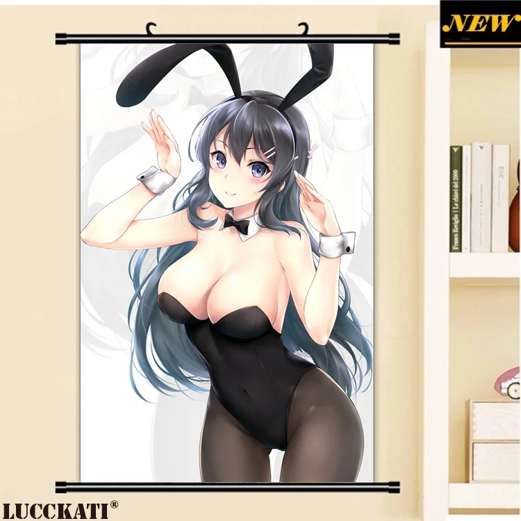 40X60 см, серия Seishun Buta Yarou, животные, заячьи уши, каплей лоли, мультфильм, аниме, Настенная картина, плакат, прокрутка, Картина на холсте