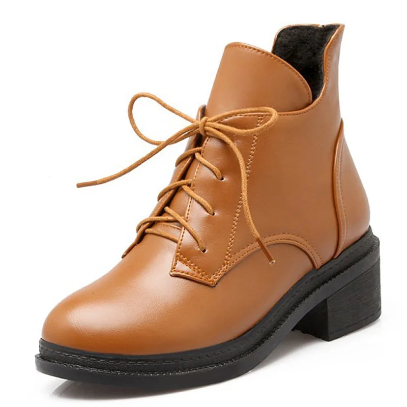 Новинка 2020 года Женская обувь Зимние ботинки Женские однотонные ботильоны Martin на