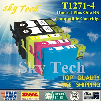 

One set Plus One BK Compatible Cartridge For T1271 - T1274 , For Epson NX530 NX625 WF-3520 WF-3540 WF-7010 WF-7510 WF-7520 etc