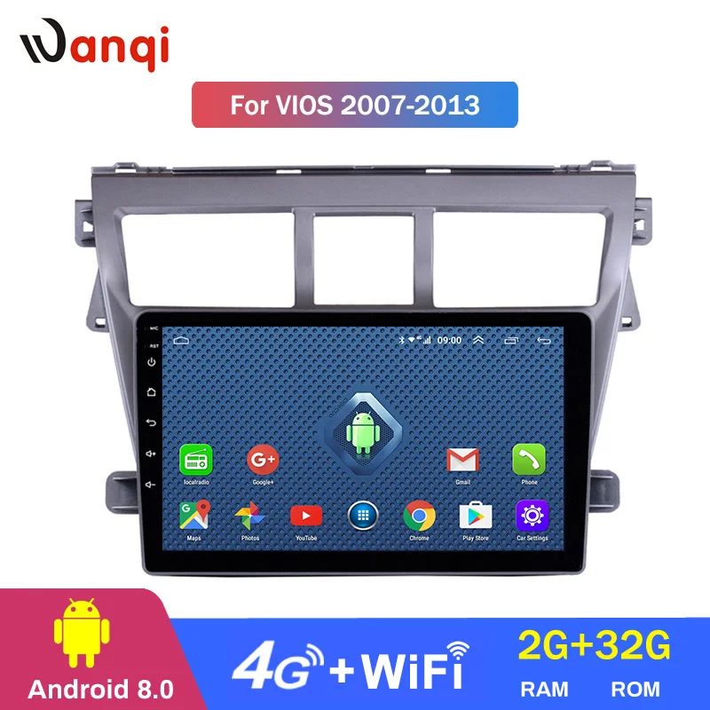 4G Lte все Netcom Android 8,0 автомобильный DVD мультимедийный плеер gps для Toyota Vios Yaris 2008-2013 аудио Радио Стерео навигация