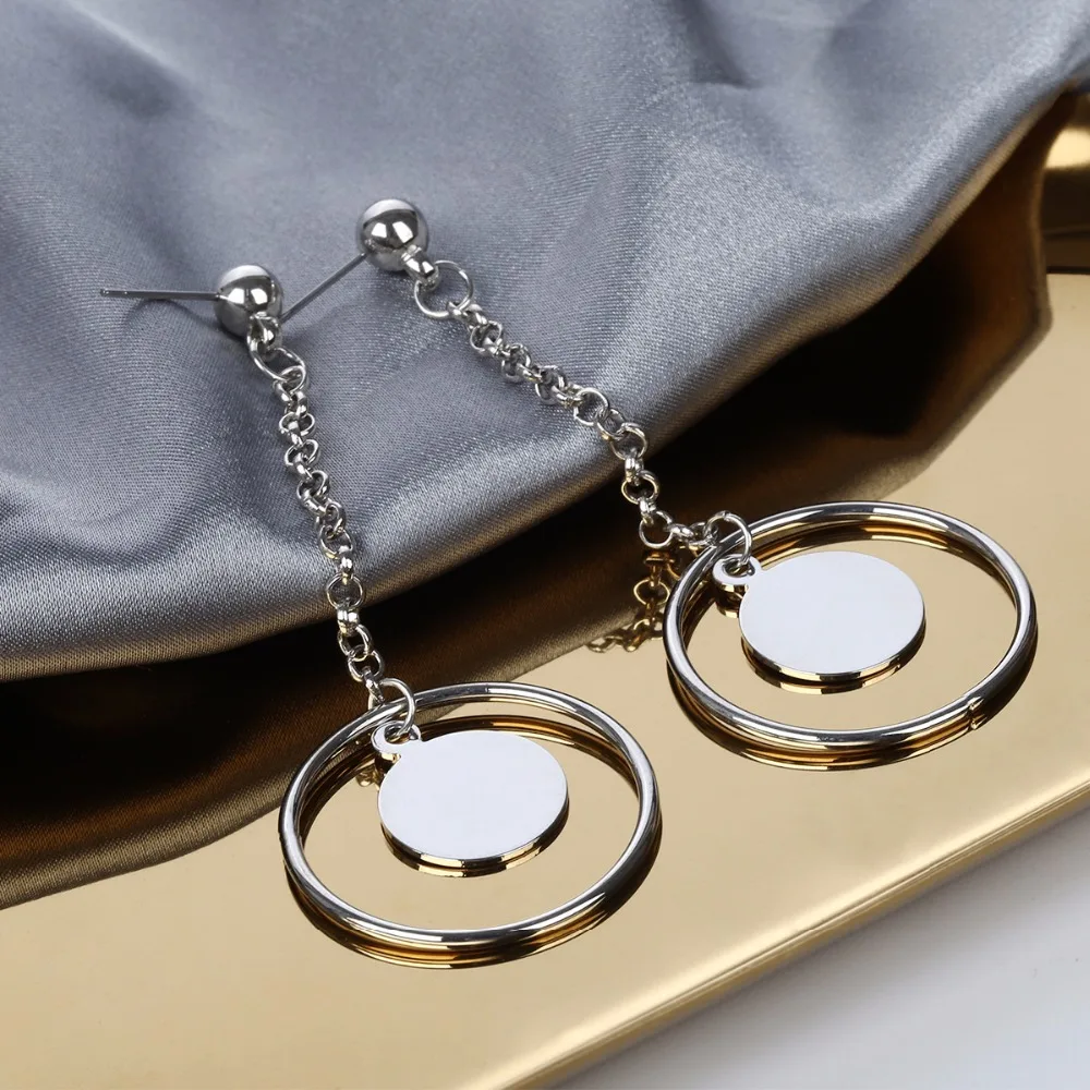 MESTILO Vintage Geometric Gold Color Big Round Circle Coins Long Dangle Earrings For Women Boho Fashion boucle d'oreille Jewelry |