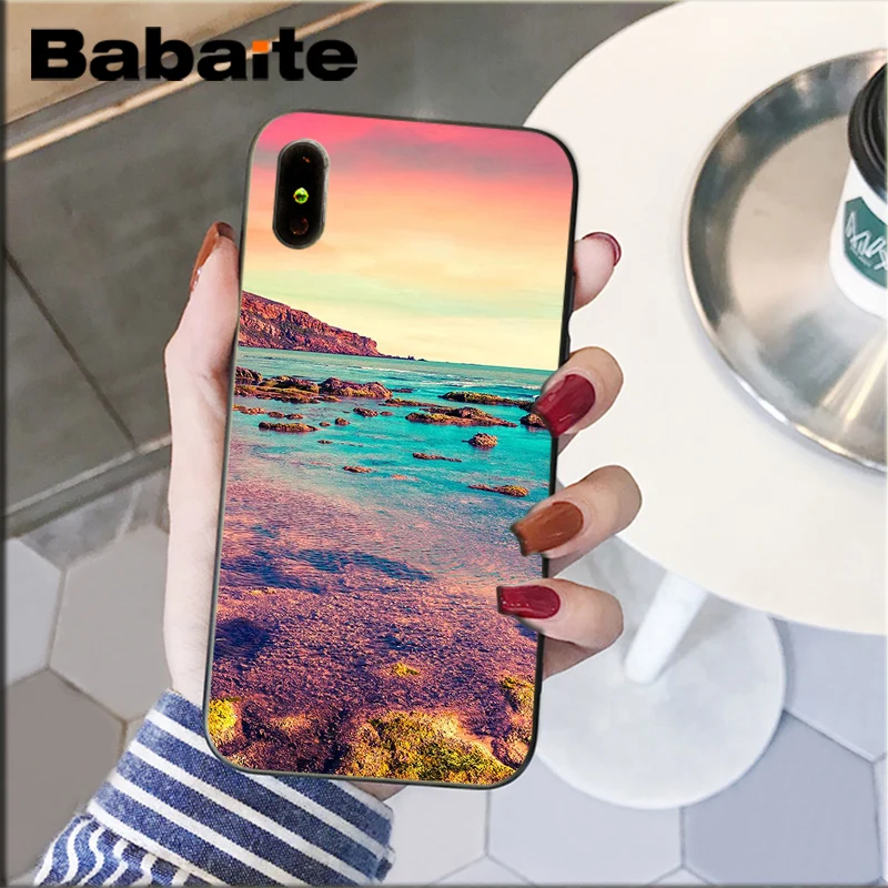 Babaite Summer popular Beach Ocean Coconut Trees Black Phone Cover for iPhone8 7 6 6S 6Plus X XSMAX 5 5S SE XR 11 11pro 11promax | Мобильные