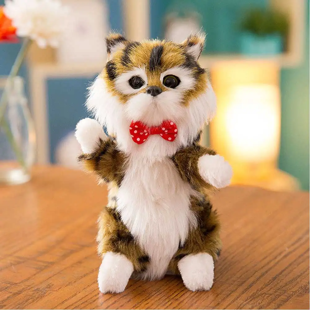 Dappled Звуковое управление электронный Кот робот кошка игрушка электронный плюшевый питомец говорящая игрушка котенок игрушки для детей подарки на день рождения - Цвет: Dappled