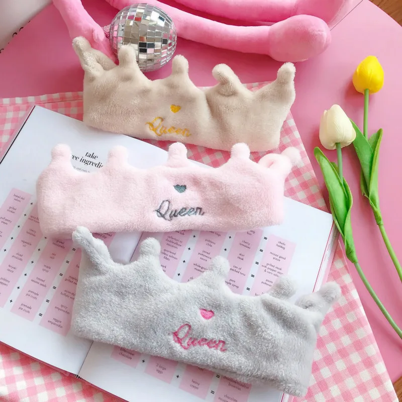 Girl Heart Wash Headband Cute Crown Shape Hairband Mask Utilities to wash face |