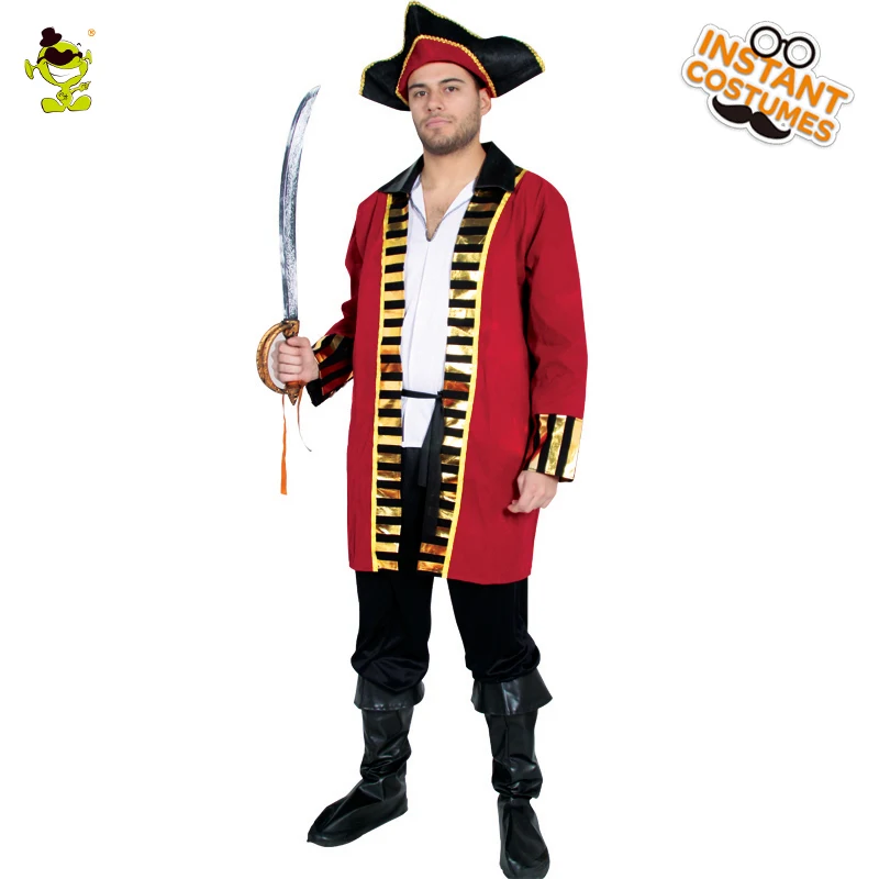 

Cool Pirate Costume Halloween Cosplay Party Fancy Dress Up Carnival Role Play Pirate Outfits for Adult Male