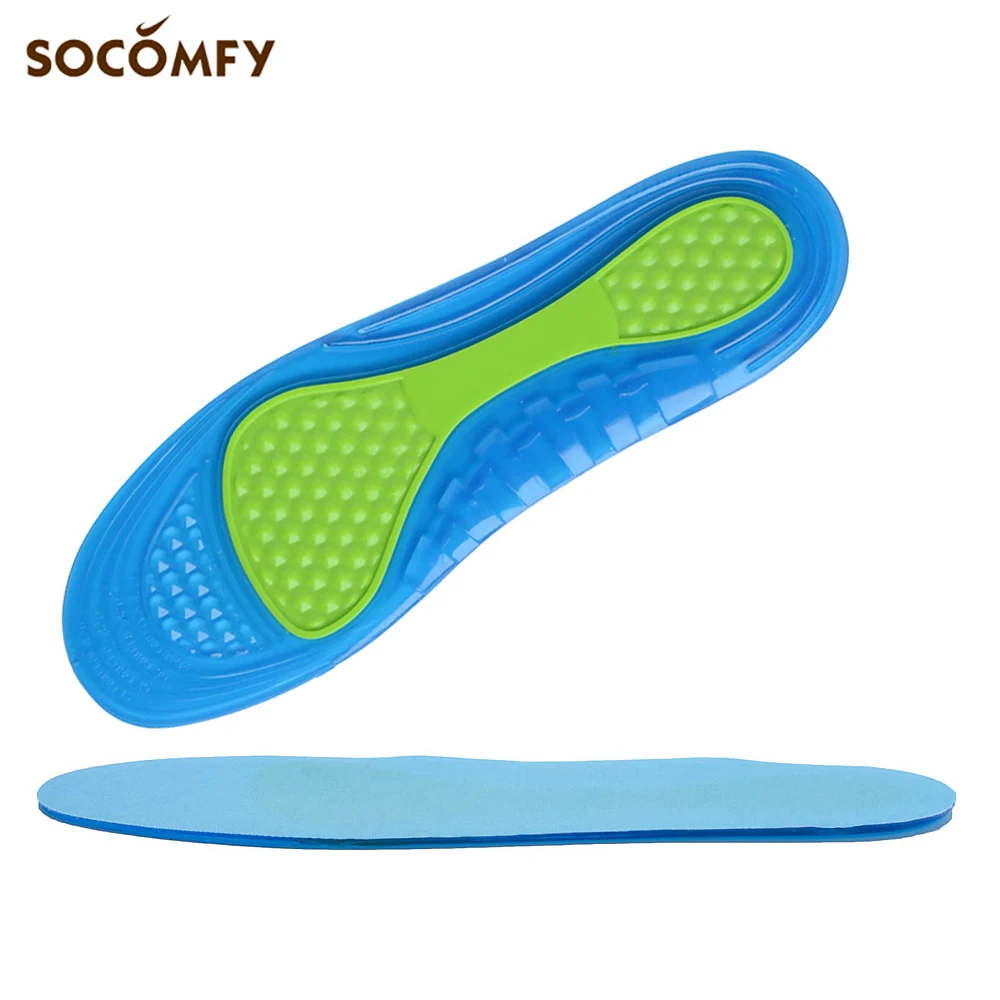SOCOMFY гель силиконовые спортивные стельки амортизирующие массаж для обувь мужчин