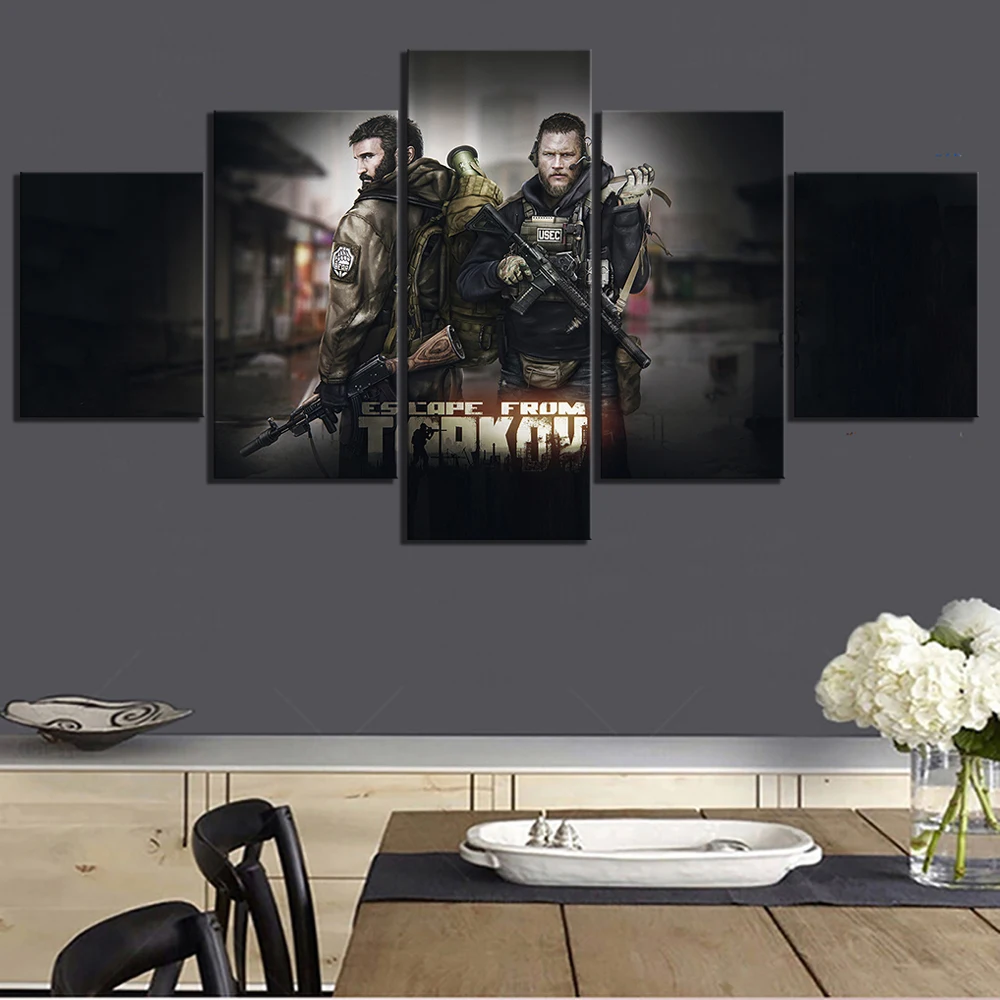 5 шт. побег из игры тарков плакаты постеры холст искусство для гостиной стены