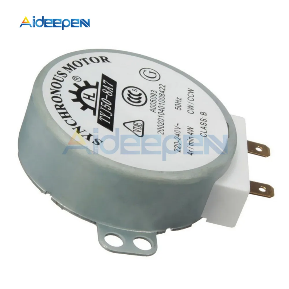 1 шт. AC 220 В-240 В 50 Гц CW/CCW микроволновый поворотный стол отложным воротником стол синхронный двигатель TYJ50-8A7 D голенище 4 об./мин. P0.05 проигрыватель грампластинок