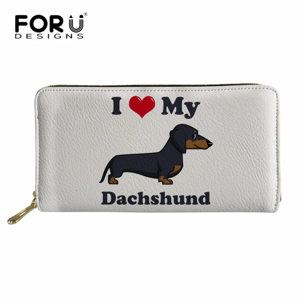 FORUDESIGNS длинный женский кошелек из искусственной кожи с надписью Love Dachshund женские