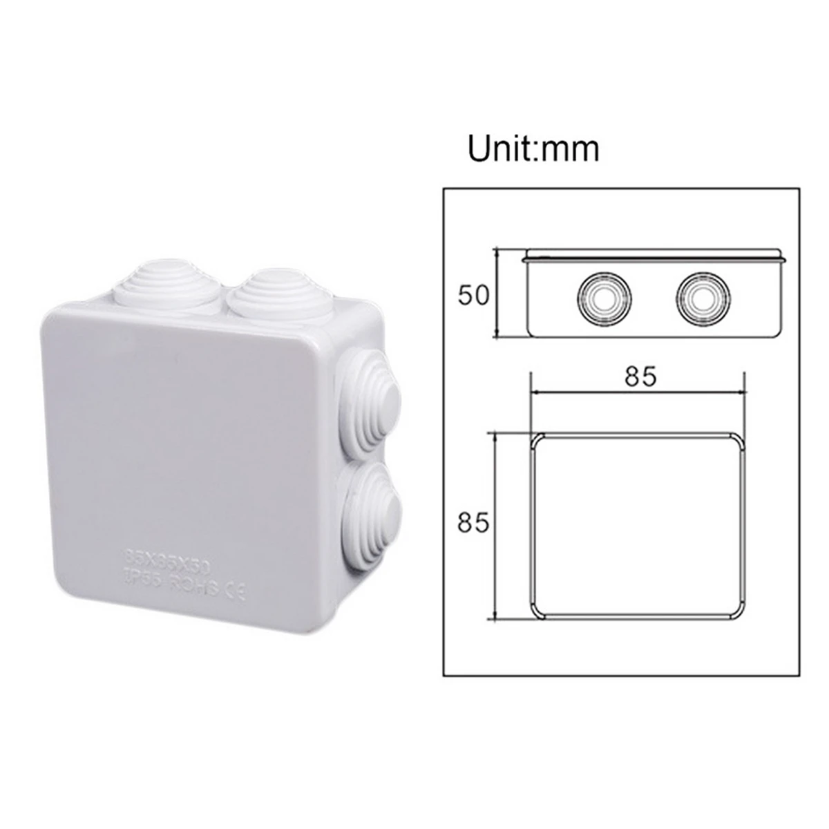 ABS пластик IP65 IP66 водонепроницаемый распределительная коробка DIY наружная электрическая Соединительная коробка кабельный филиал коробка
