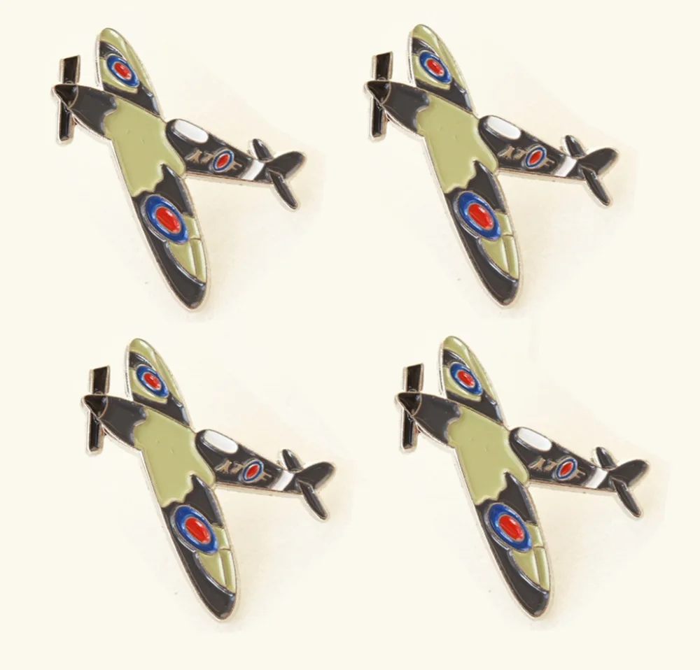 Партия 5 шт. Второй мировой войны Spitfire самолет/Самолет лацкане шляпа галстук булавка значок-мировая война 2 подарок-Новые вентиляторы подарки ювелирные изделия 2,5X2,75 см
