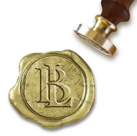 Заказное восковое уплотнение с переплетенными инициалами Monogram -1 дюймовые