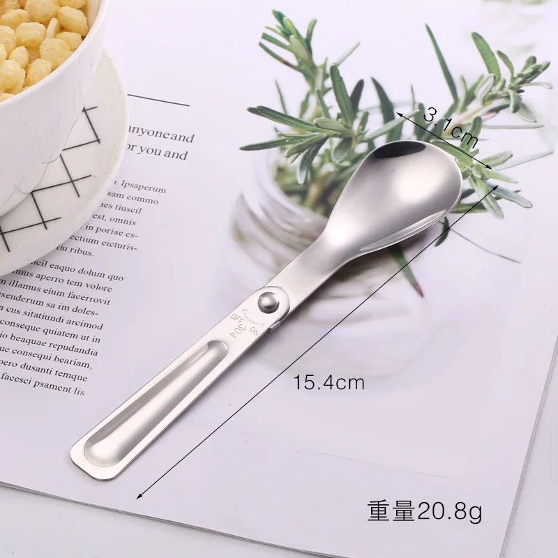 Portable Stainless Steel Folding Spoon Eco-Friendly Dinner Scoop Healthy Outdoor Cutlery Kids Tableware Utensils Home Supplies | Дом и сад
