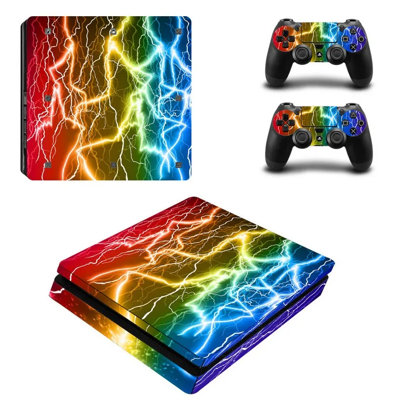 Цветная Виниловая наклейка для PS4 Slim Sony Playstation 4 Console + 2 контроллера с кожей S Skin ZY
