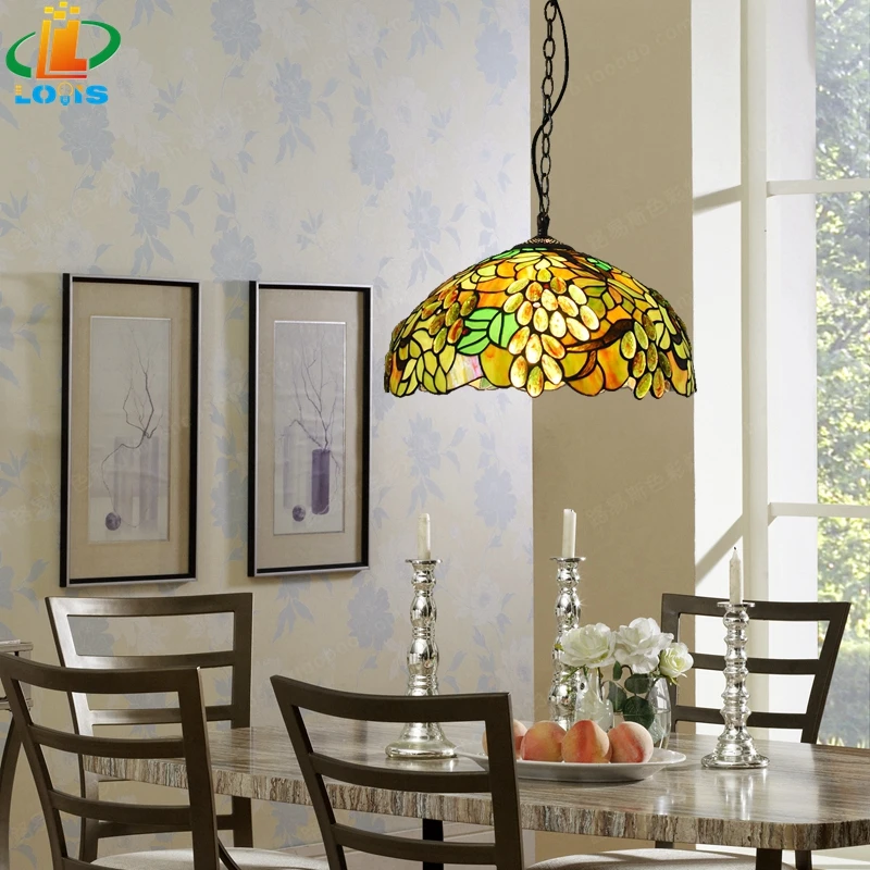 Доставка до 16 дюймов Европейский стиль зеленые листья большой сын сына люстра