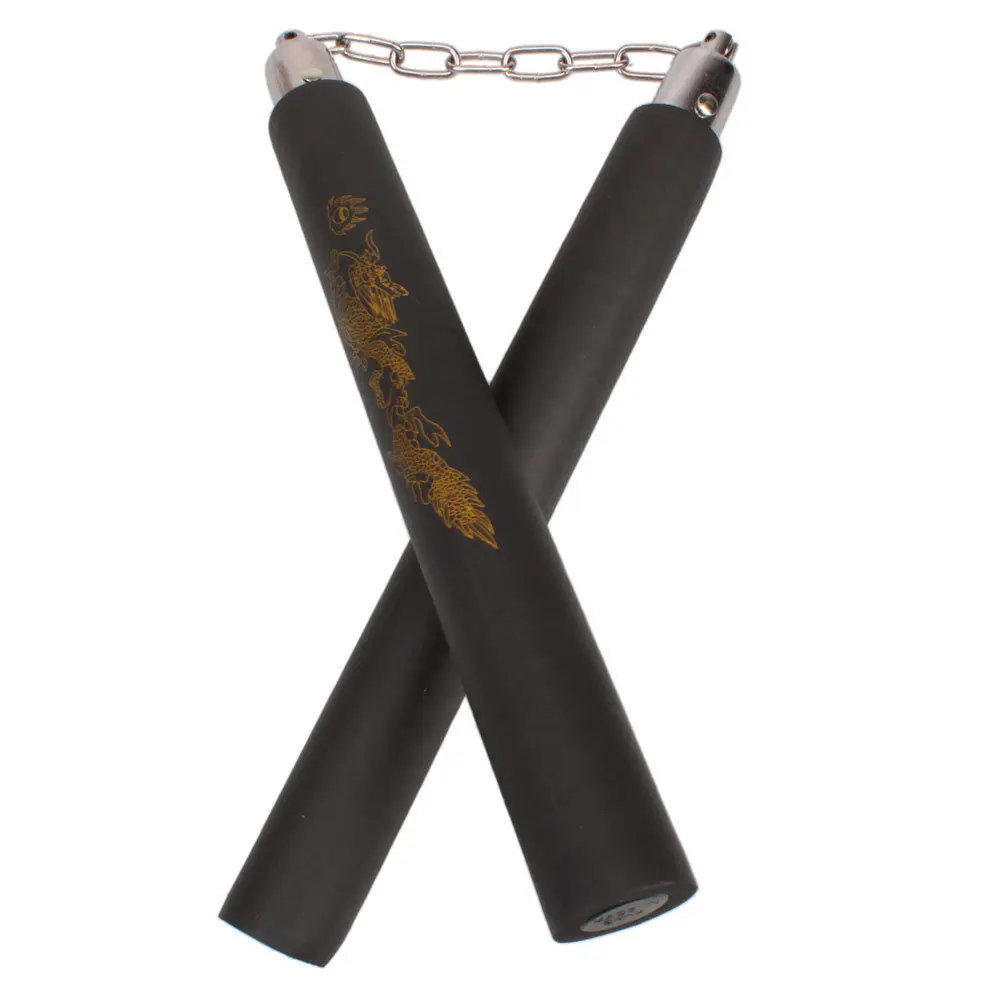 Горячие боевые искусства нунчаки из поролона Nunchaku Дракон шаблон черные Nunchucks
