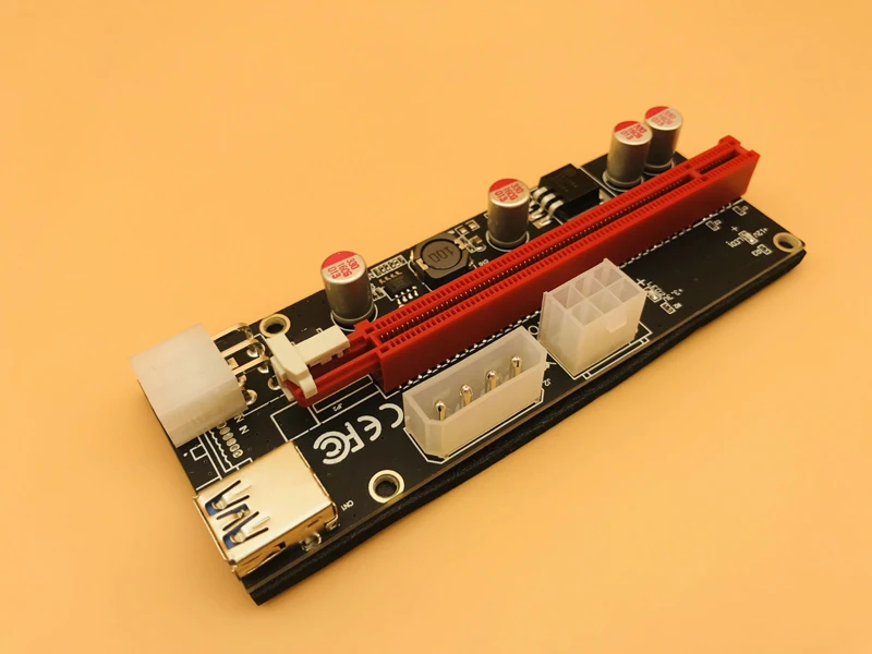 10 шт. Новый PCI E 009S Molex 6pin PCIE 1x к 16X Экспресс адаптер питания SATA USB 3 0 кабель