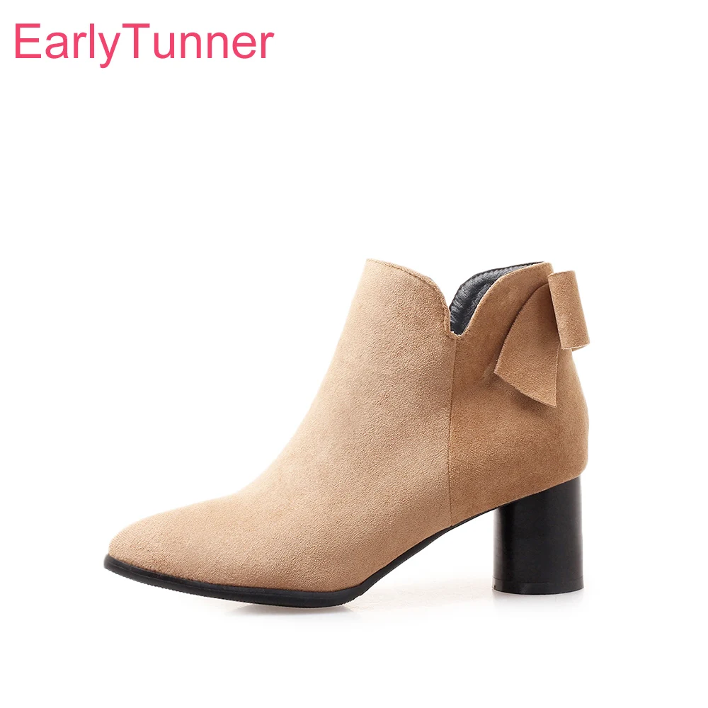 

Женские ботильоны на массивном каблуке, черные или желтые ботинки для верховой езды, большой размер 10, 32, 43, 47, зимний сезон