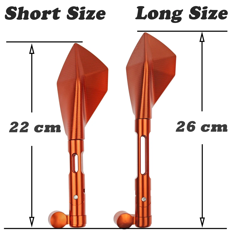 Универсальные Длинные и Короткие алюминиевые боковые зеркала заднего вида для