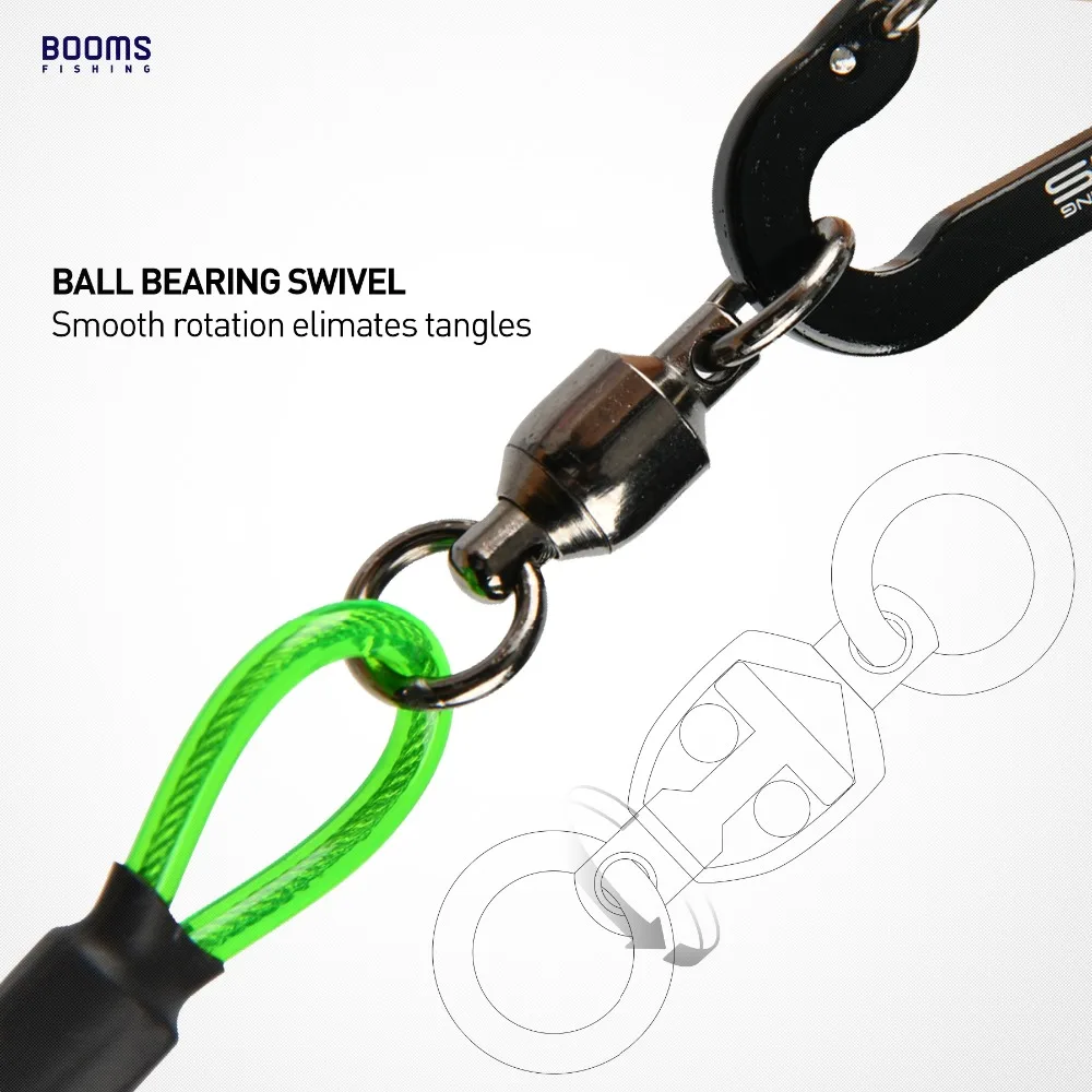 Booms Fishing T02 2pcs Heavy Duty Fishing Lanyard for Boating Ropes with Camping Carabiner Secure Lock Fishing Tools Accessories