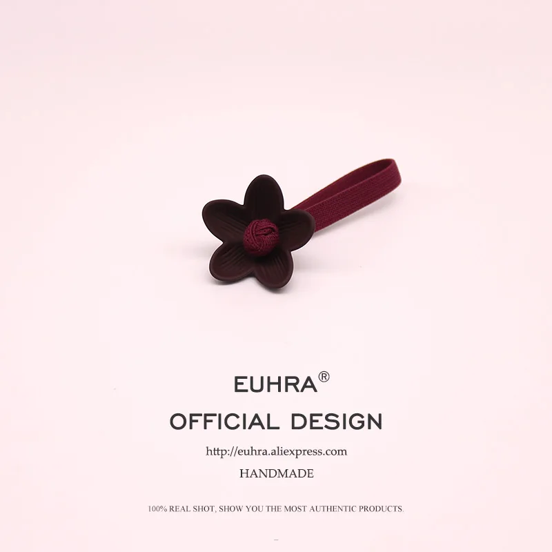 EUHRA, 6 цветов, эластичные резинки для волос, резинки, базовый лепесток лотоса, высокая эластичность, для женщин и девушек, плоская лента для волос, резиновые аксессуары для волос