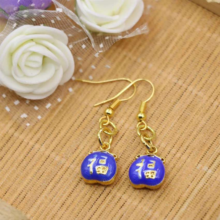 Новая мода антикварная сумка золотой цвет перегородчатая эмалированные серьги