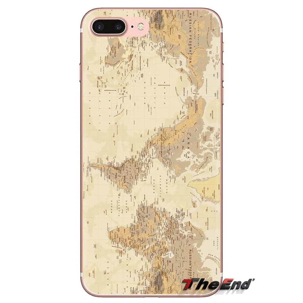 Silicone Shell Case For Oneplus 3T 5T 6T Nokia 2 3 5 6 8 9 230 3310 2.1 3.1 5.1 7 Plus 2017 2018 Antique World Map Art Wallpaper |