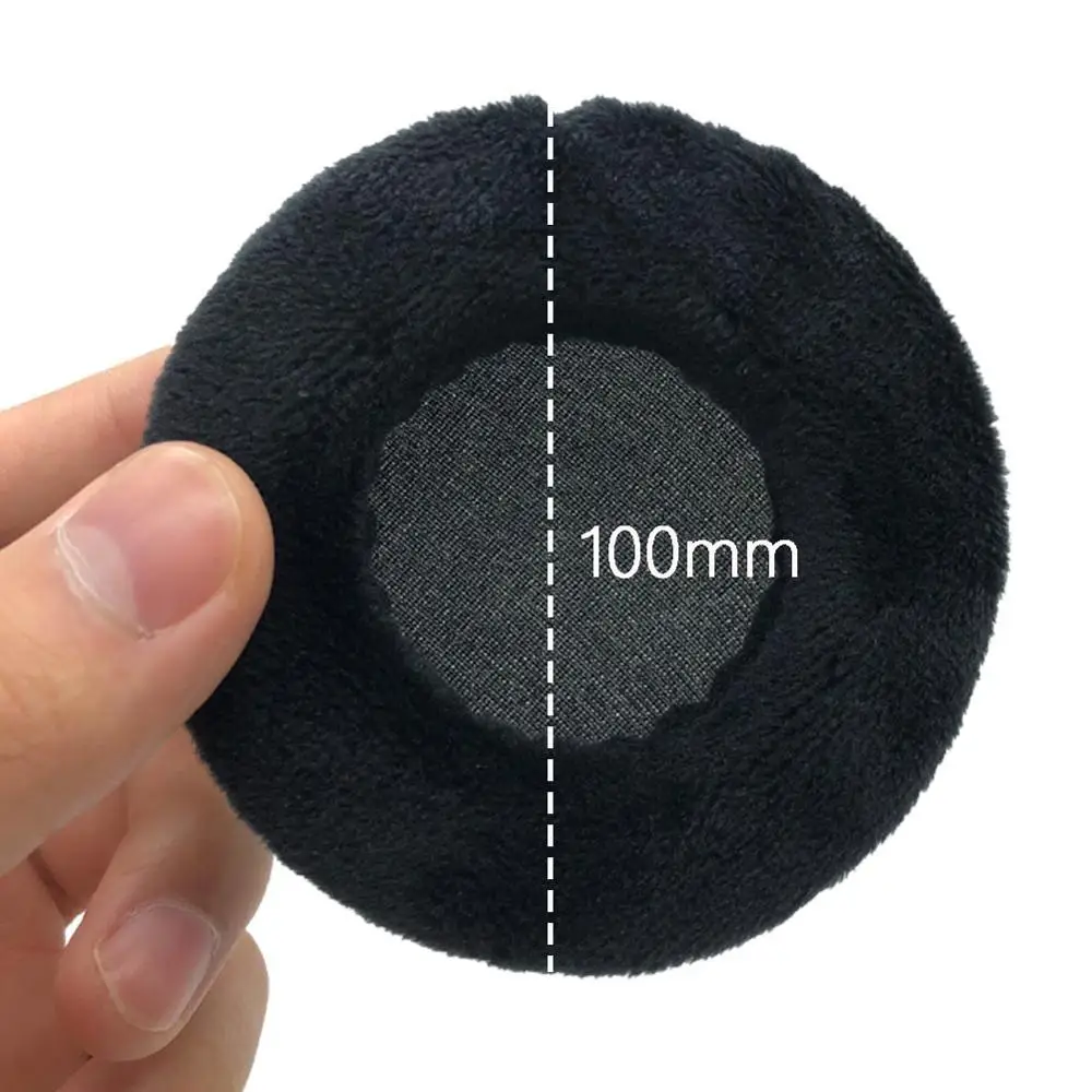 100mm IMTTSTR 1 пара черных универсальных бархатных кожаных амбушюр подушки для наушников сменные для всех размеров круглые наушники - Цвет: 100mm