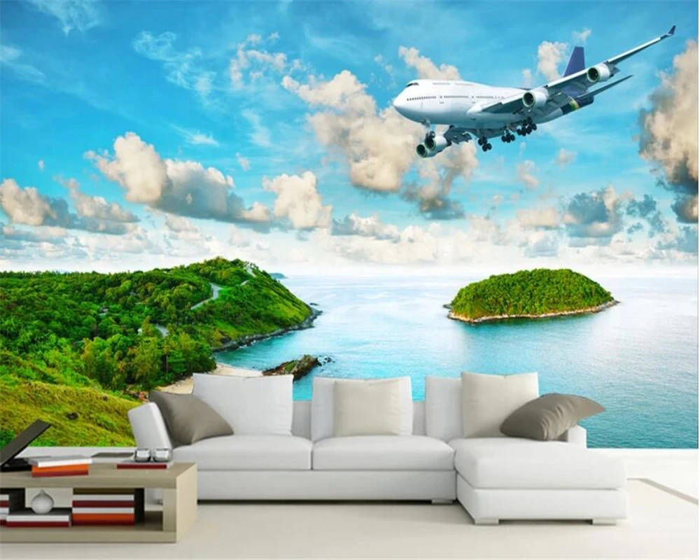 3D обои Beibehang для современного дома Настенные с изображением морского островка
